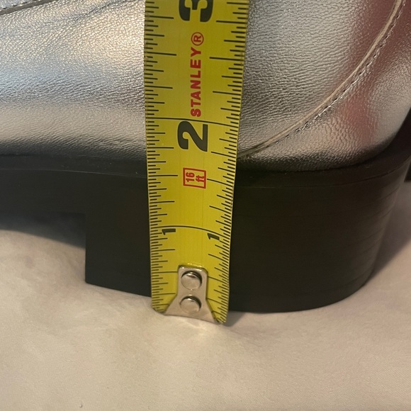 Stuart Weitzman Metallic Silver Loafers NWOT - Picture 6 of 12